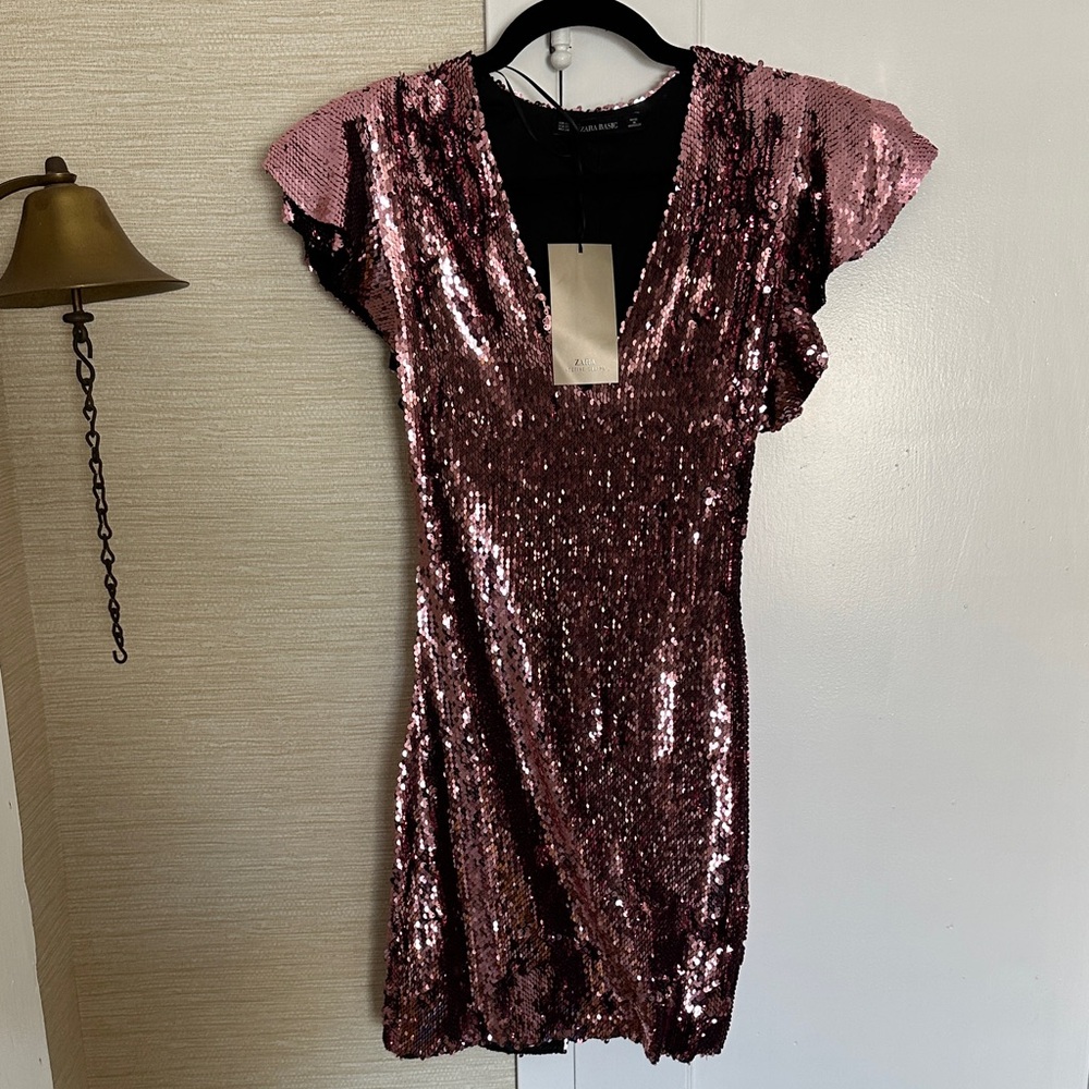 Zara Pink Sequin Dress